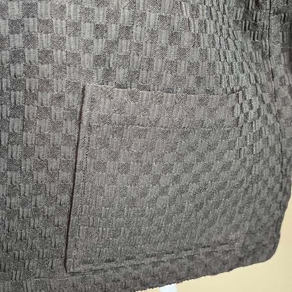 Chico's Brown Waffle Jacket Coat with Large Square Wood Buttons; Size 1 (Medium) - Picture 3 of 8